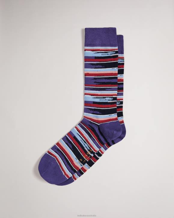 Ted Baker Stryped Striped Socks Blue Accessories Men TLPL2080