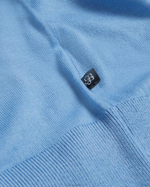Ted Baker Swansea Short Sleeve Vertical Striped Merino Wool Polo MID-BLUE Clothing Men TLPL1559