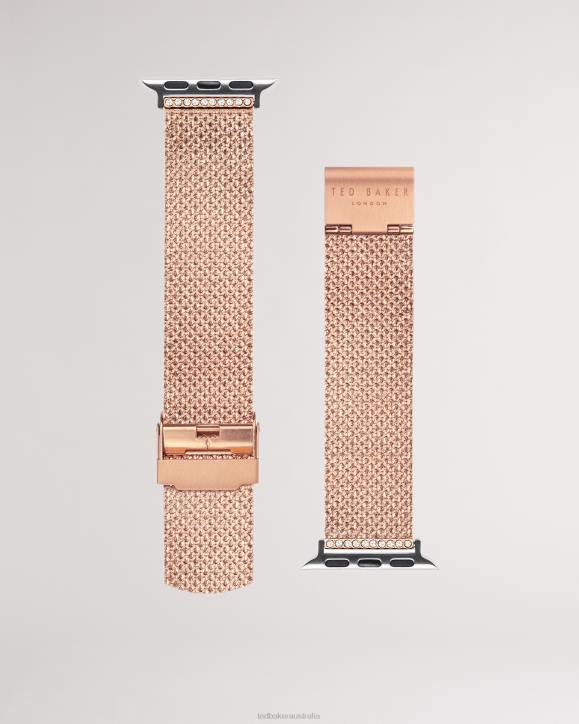Ted Baker Tamita Stainless Steel Mesh Apple Watch Strap Rosegold Color Accessories Women TLPL1010
