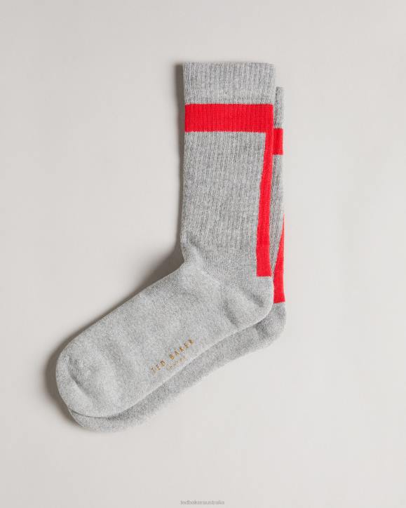 Ted Baker Teesok T Placement Socks Gray Accessories Men TLPL2069