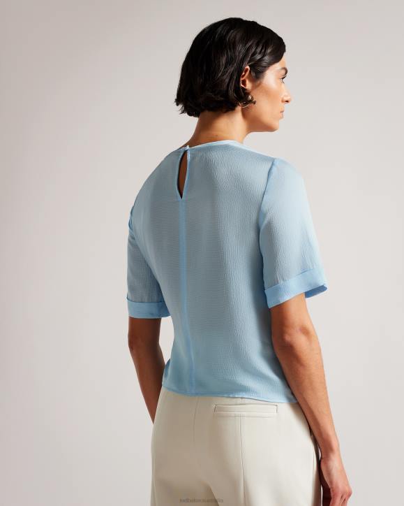 Ted Baker Thaliya Integral Tie T-Shirt Light Blue Clothing Women TLPL94
