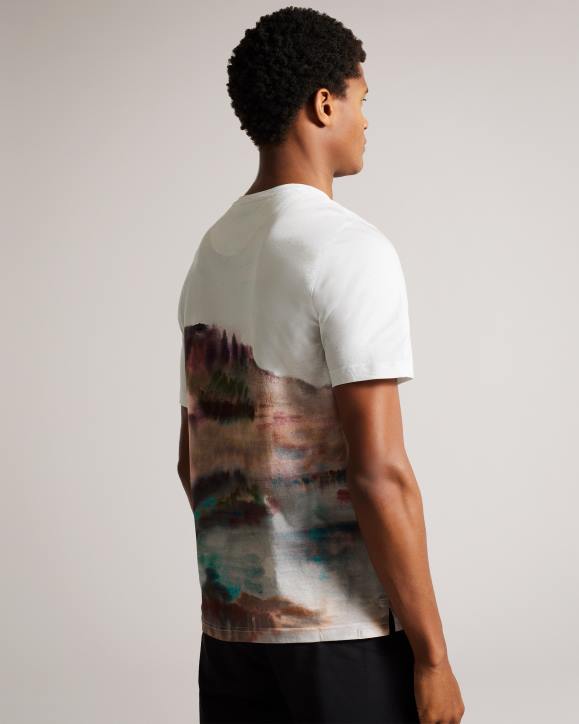 Ted Baker Tinot Short Sleeve Abstract Print T-Shirt White Clothing Men TLPL1564