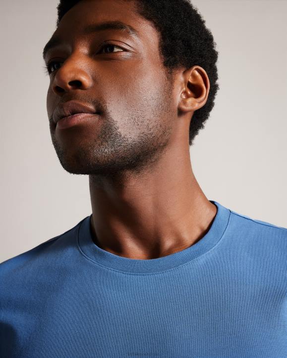 Ted Baker Tywinn Short Sleeve Regular Fit Plain T-shirt BLUE Clothing Men TLPL1531