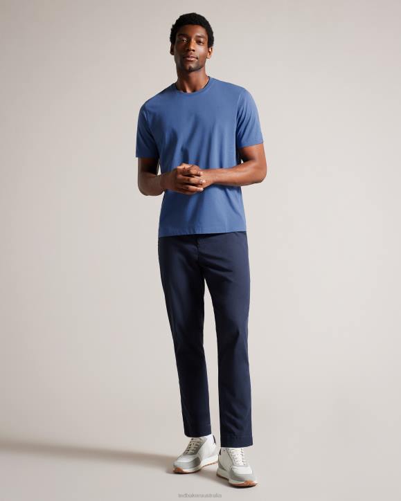 Ted Baker Tywinn Short Sleeve Regular Fit Plain T-shirt BLUE Clothing Men TLPL1531