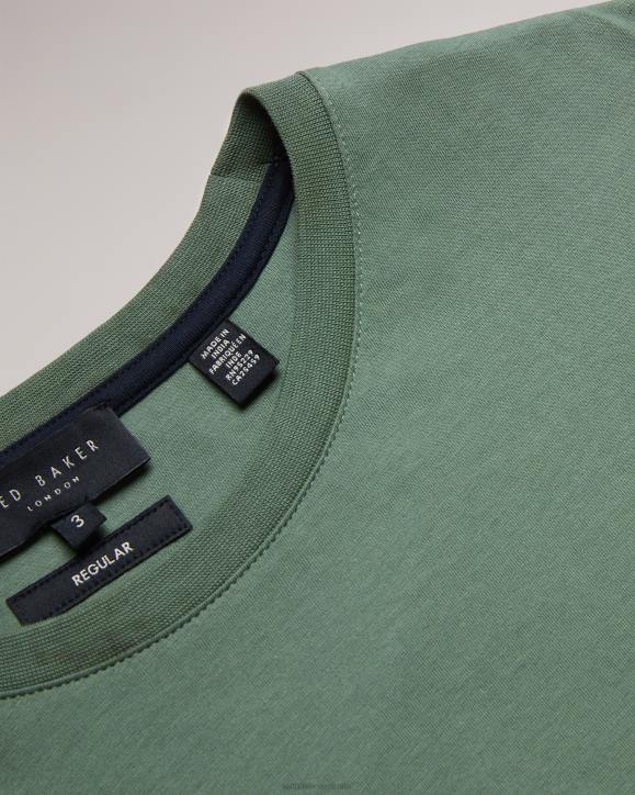 Ted Baker Tywinn Short Sleeve Regular Fit Plain T-shirt MID-GREEN Clothing Men TLPL1311