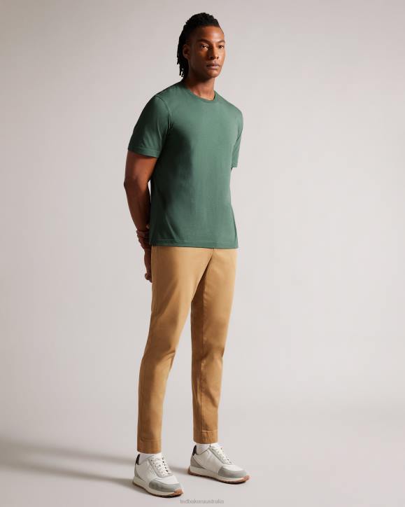 Ted Baker Tywinn Short Sleeve Regular Fit Plain T-shirt MID-GREEN Clothing Men TLPL1311