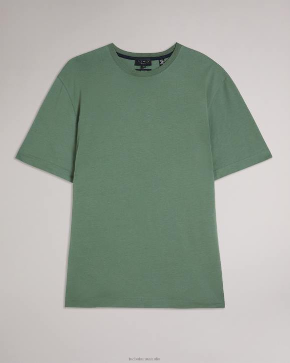 Ted Baker Tywinn Short Sleeve Regular Fit Plain T-shirt MID-GREEN Clothing Men TLPL1311