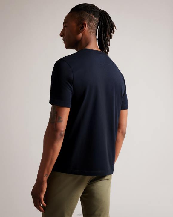 Ted Baker Tywinn Short Sleeve Regular Fit Plain T-shirt NAVY Clothing Men TLPL1561