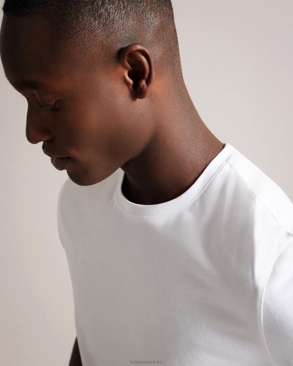 Ted Baker Tywinn Short Sleeve Regular Fit Plain T-shirt WHITE Clothing Men TLPL1314