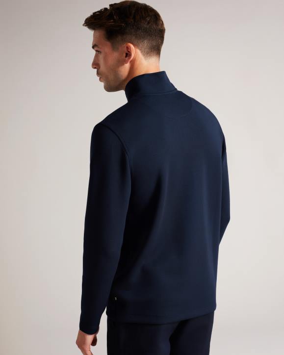 Ted Baker Veller Long Sleeve Slim Fit Half Zip Jumper Navy Clothing Men TLPL1305