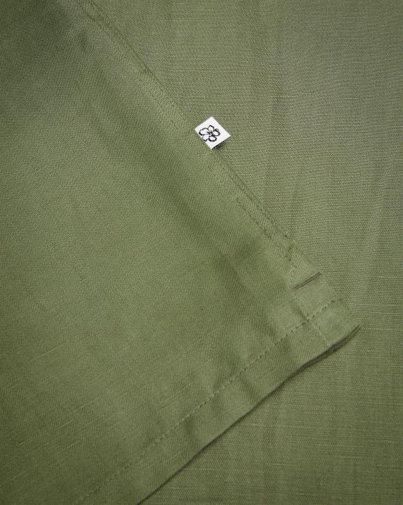 Ted Baker Wesland Short Sleeve Tencel Linen Revera Collar Shirt Olive Clothing Men TLPL1416