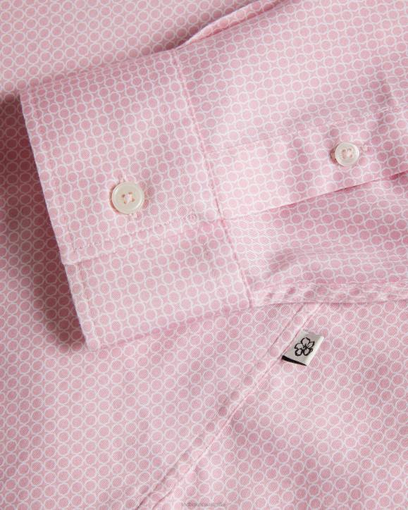 Ted Baker Willet Long Sleeve Geometric Print Shirt Pale Pink Clothing Men TLPL1220