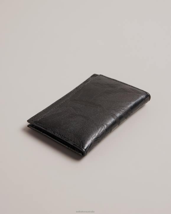 Ted Baker Wincard Laser Etched Leaf Card Holder Black Accessories Men TLPL2024