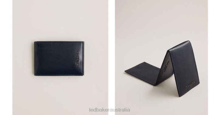 Ted Baker Sammey Folded Leather Cardholder Navy Accessories Men TLPL1974