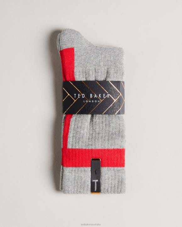 Ted Baker Teesok T Placement Socks Gray Accessories Men TLPL2069
