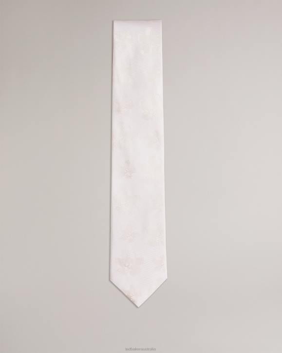 Ted Baker Berel Magnolia Jacquard Tie Cream Accessories Men TLPL1921