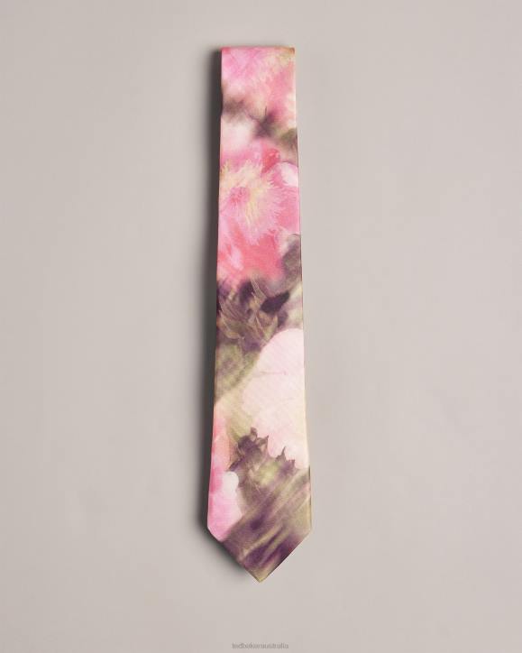 Ted Baker Blurtie Silk Blurred Floral Print Tie Pink Accessories Men TLPL1919