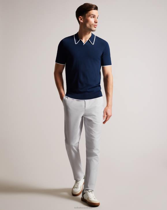 Ted Baker Lenard Irvine Slim Fit Smart Chinos Light Gray Clothing Men TLPL1382
