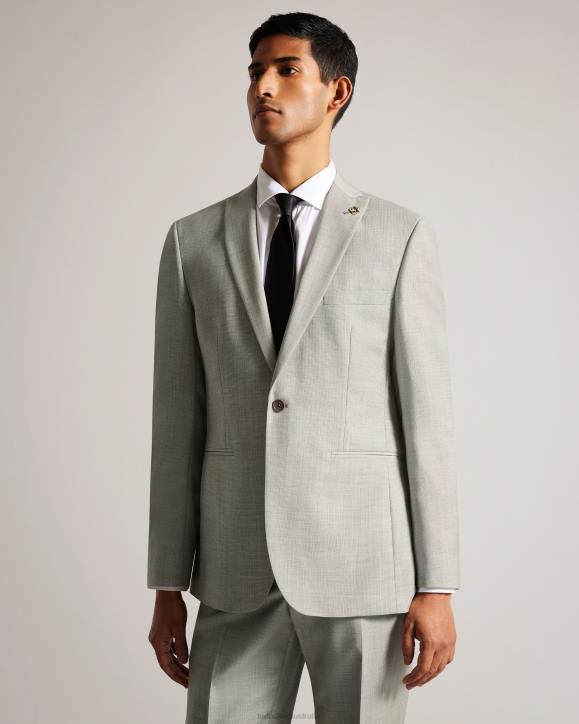 Ted Baker Artimjr Wool Cross Hatch Jacket Stone Clothing Men TLPL1532