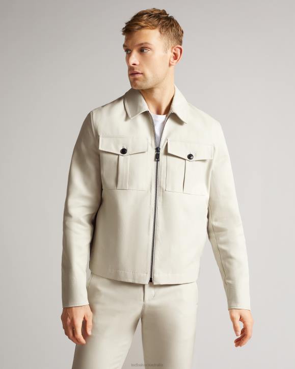 Ted Baker Bodley Double Faced Short Jacket Ecru Clothing Men TLPL1527