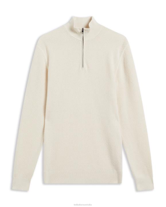 Ted Baker Meaddo Half Zip Funnel Neck Jumper Natural Clothing Men TLPL1293