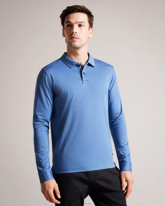 Ted Baker Toler Long Sleeve Slim Fit Polo Shirt DK-BLUE Clothing Men TLPL1480