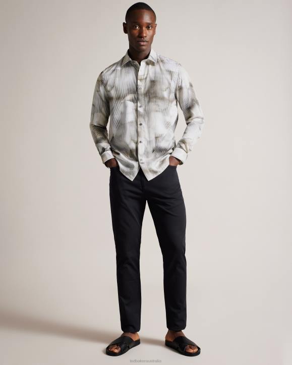 Ted Baker Galmoy Long Sleeve Glitched Floral Shirt Multicolor Clothing Men TLPL1303