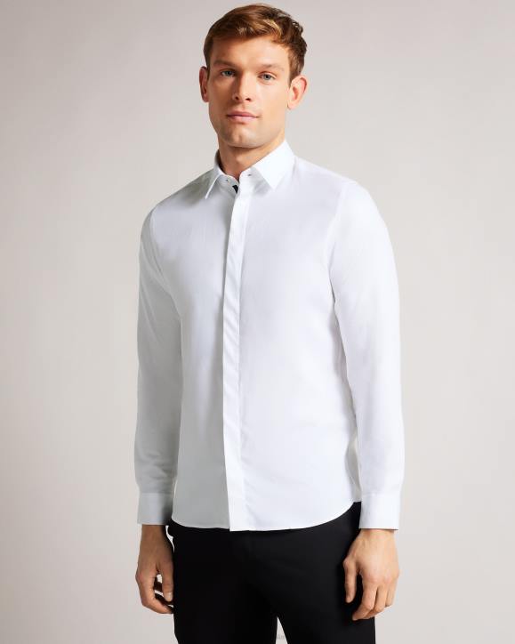 Ted Baker Witone Long Sleeve Shirt White Clothing Men TLPL1237