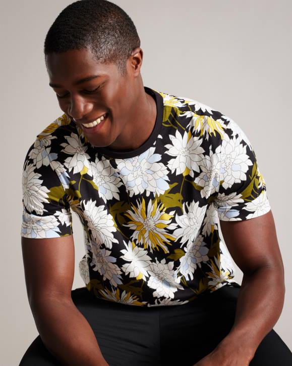 Ted Baker Florid Short Sleeve Floral Print T-Shirt Multicolor Clothing Men TLPL1316