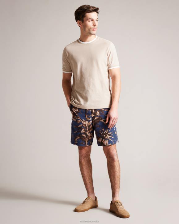 Ted Baker Canriya Botanical Print Shorts Navy Clothing Men TLPL1457