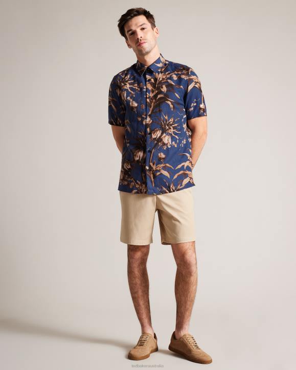 Ted Baker Creswel Elasticated Cotton Shorts Natural Clothing Men TLPL1522