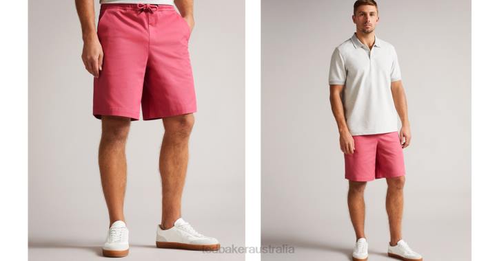 Ted Baker Mordon Twill Drawstring Shorts PINK Clothing Men TLPL1320