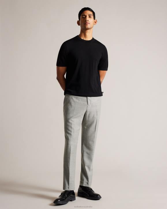 Ted Baker Lucciat Slim Fit Herringbone Trousers Gray Clothing Men TLPL1419