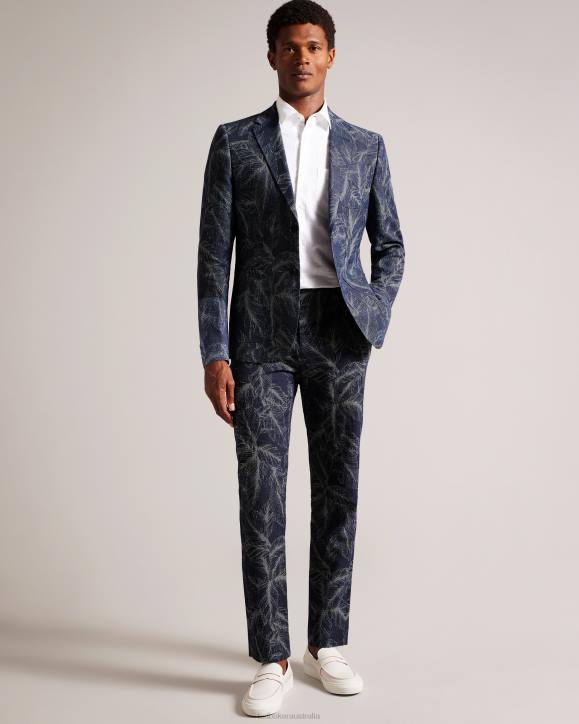 Ted Baker Postot Leaf Suit Trousers Navy Clothing Men TLPL1604