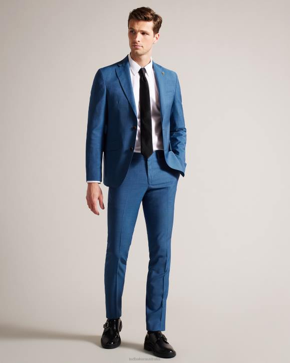 Ted Baker Siouxt Navy Sharkskin Suit Trousers Navy Clothing Men TLPL1475