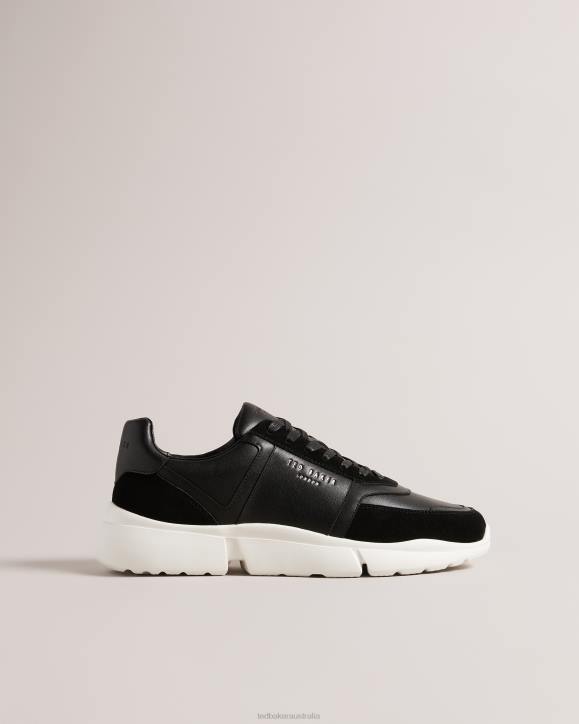 Ted Baker Cecyle Leather Trainers Black Shoes Men TLPL1869