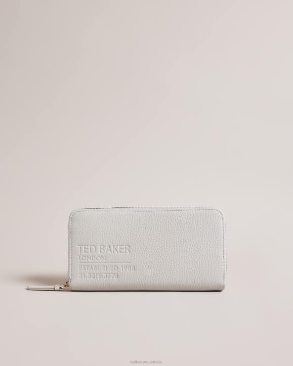 Ted Baker Daliea Large Zip Around Leather Purse Light Gray Accessories Women TLPL1100