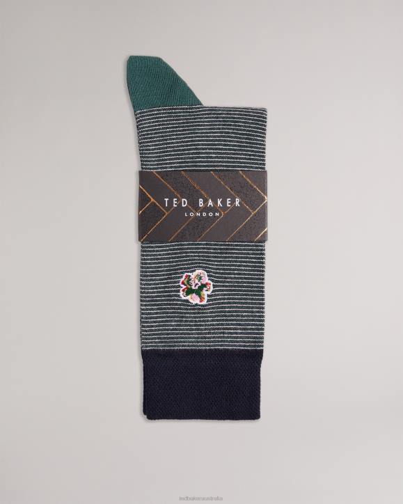 Ted Baker Houses Striped Socks Green Accessories Women TLPL1129