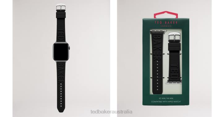 Ted Baker Ozone Silicone Logo Apple Watch Strap Black Accessories Women TLPL2041