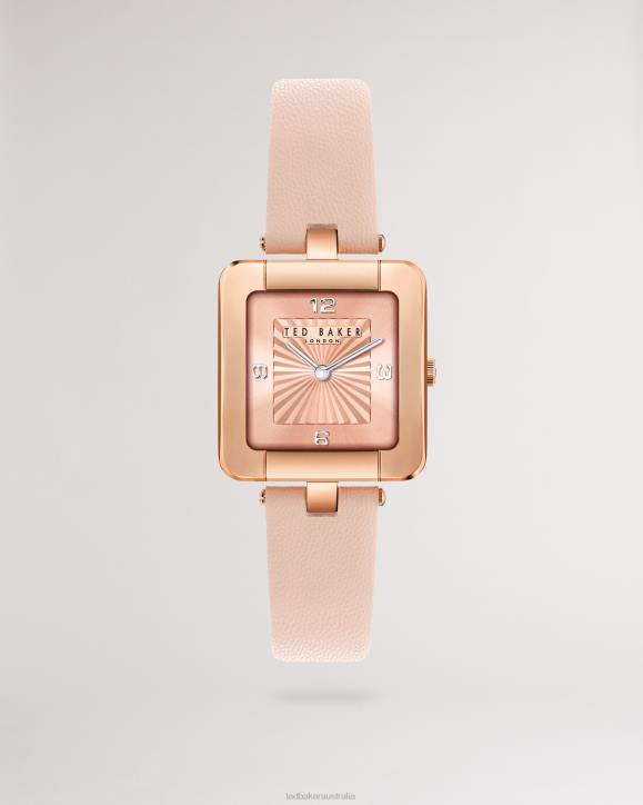 Ted Baker Ivelisa Square Watch With Vegan Leather Strap Light Pink Accessories Women TLPL1061