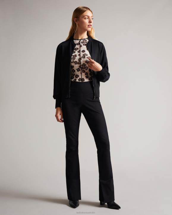 Ted Baker Millieo Woven Back Knitted Cardi Black Clothing Women TLPL534