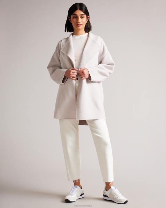Ted Baker Caysa Cocoon Coat With Oversized Collar Pink Clothing Women TLPL522