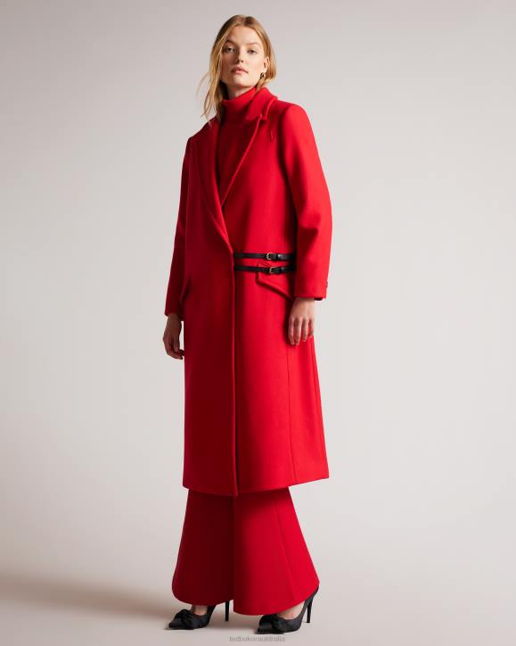 Ted Baker Frejia City Coat With Detachable Strap Detail Red Clothing Women TLPL452