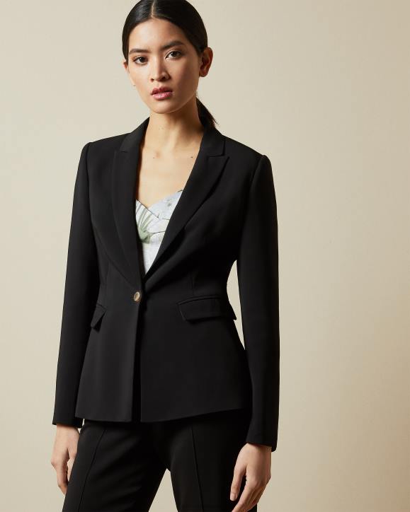 Ted Baker Raee Single Breasted Blazer Jacket Black Clothing Women TLPL441