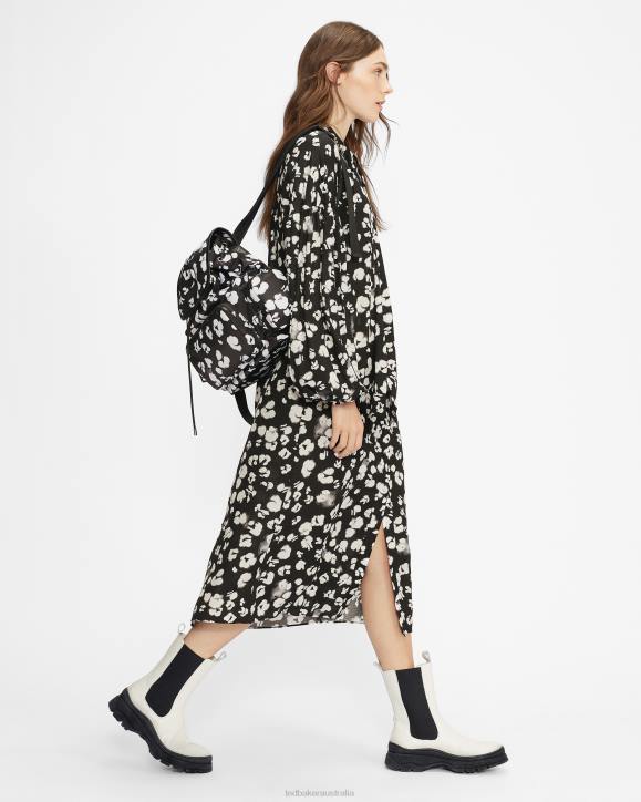 Ted Baker Wilmy Longline Pussy bow Dress Black Clothing Women TLPL526