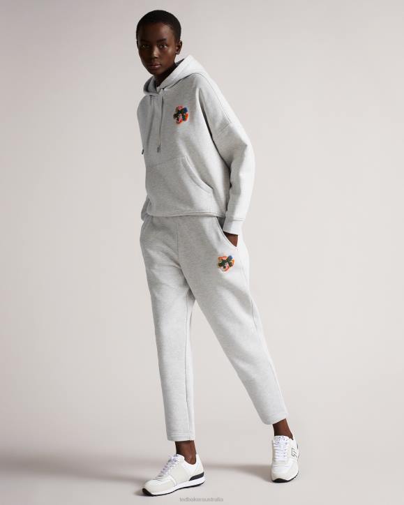 Ted Baker Nicolez Jersey Jogger With Flower Mid Gray Clothing Women TLPL590