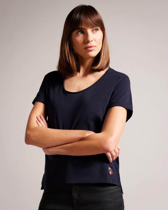Ted Baker Miarna V-neck easy fit tee NAVY Clothing Women TLPL547