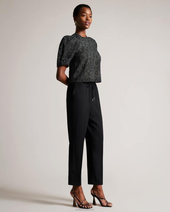 Ted Baker Laurai Straight Leg Ankle Grazer Joggers Black Clothing Women TLPL161