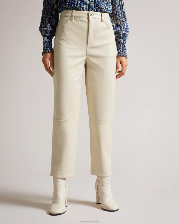 Ted Baker Plaider Straight Leg Faux Leather Trousers Natural Clothing Women TLPL119