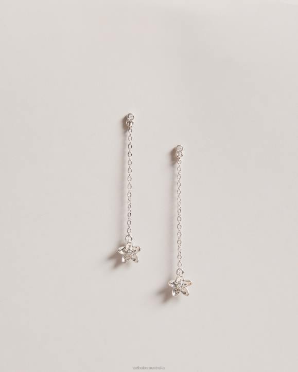 Ted Baker Bayylor Blossom Drop Earrings Silver Color Jewelry Women TLPL1036